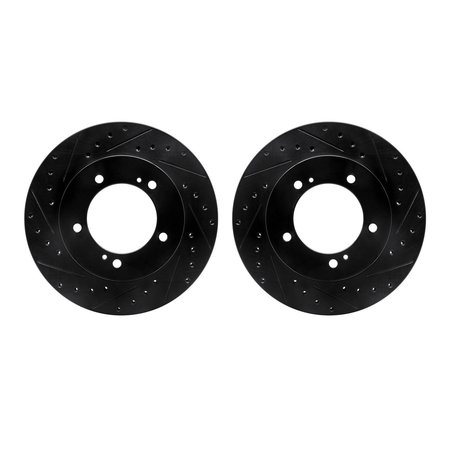 DYNAMIC FRICTION CO Rotors-Drilled and Slotted-Black, Zinc Plated black, Zinc Coated, 8002-01007 8002-01007